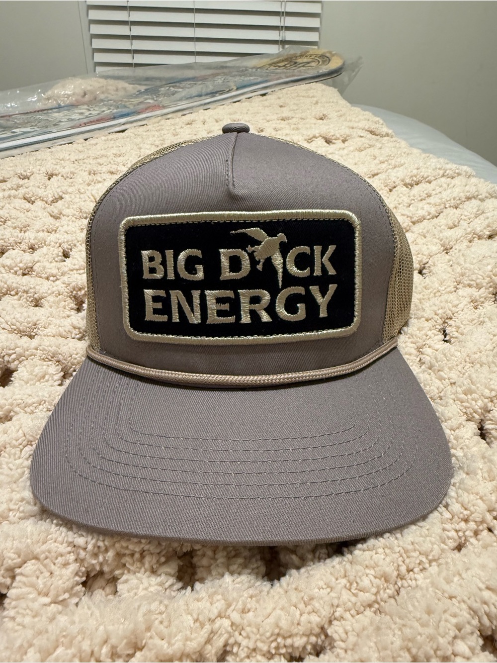 Drake Taupe Trucker Hat with 'Big Duck Energy' Patch
